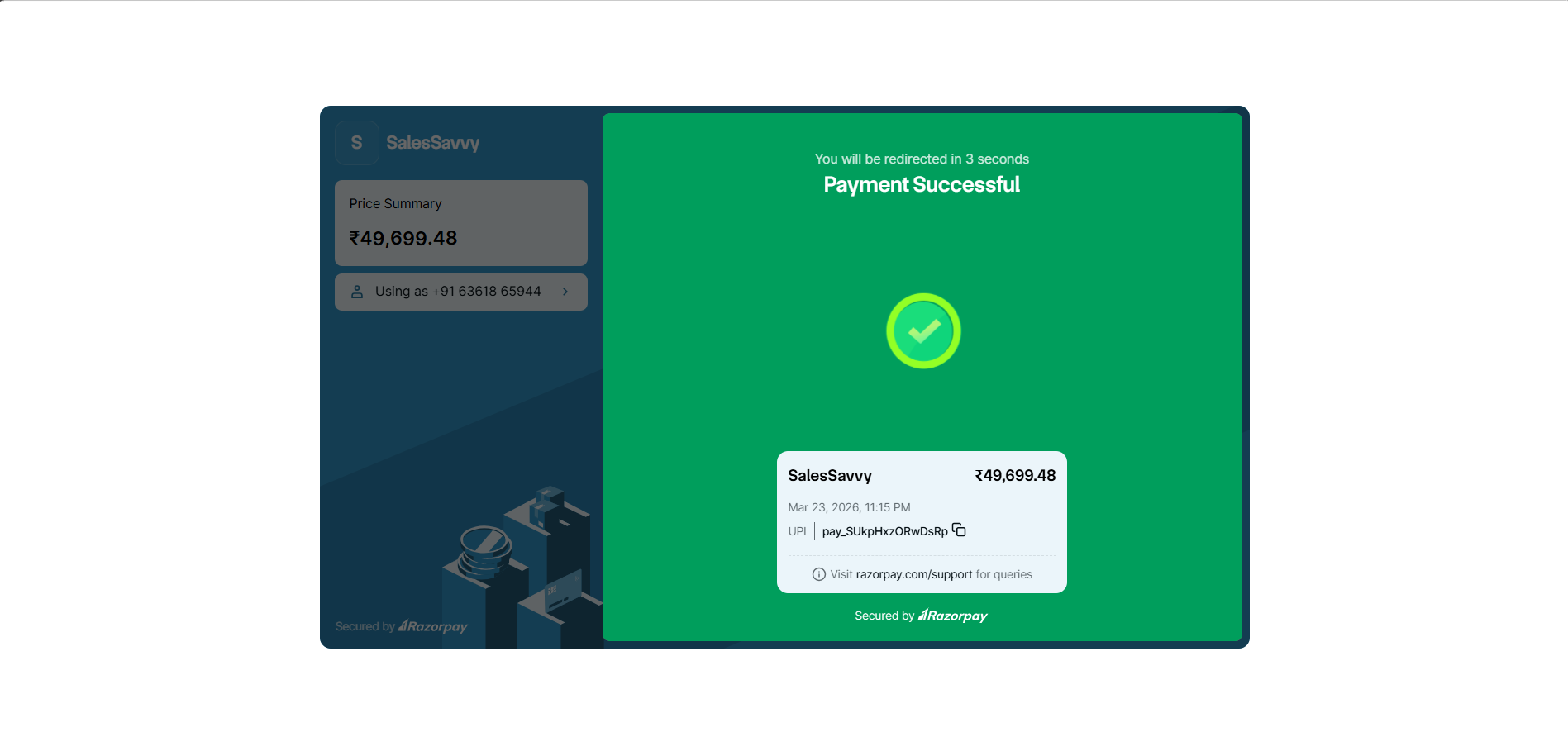 Sales Savvy Login Page